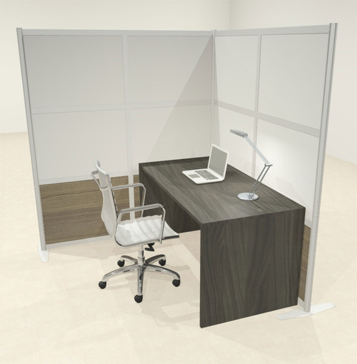 One L Shaped Loft Modern Office Home Aluminum Frame Partition / Divider / Sneeze Guard, #UT-ALU-P42-C