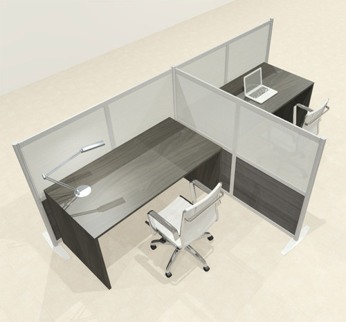 One T Shaped Loft Modern Office Home Aluminum Frame Partition / Divider / Sneeze Guard, #UT-ALU-P52-A