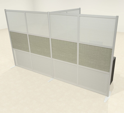One T Shaped Loft Modern Office Home Aluminum Frame Partition / Divider / Sneeze Guard, #UT-ALU-P62-B