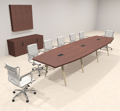 Modern Boat shaped 14' Feet Conference Table, #OF-CON-CW25