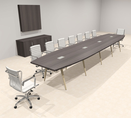 Modern Boat shaped 18' Feet Conference Table, #OF-CON-CW42