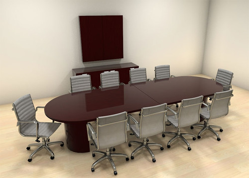 Modern Racetrack 12' Feet Conference Table, #CH-JAD-C8