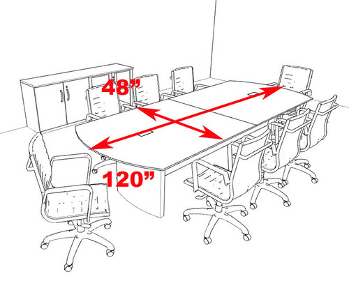 Modern Contemporary 10' Feet Conference Table, #RO-NAP-C7