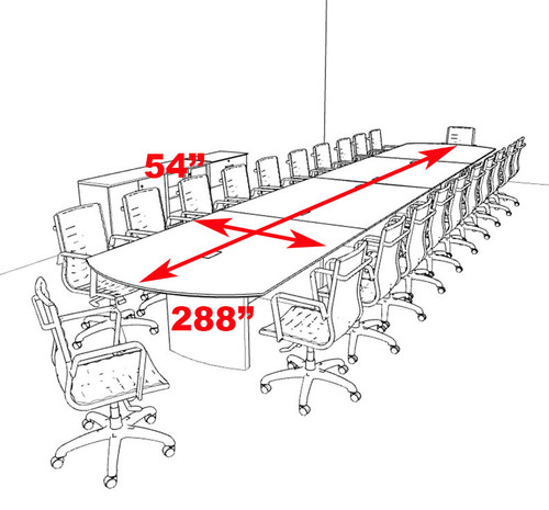 Modern Contemporary 24' Feet Conference Table, #RO-NAP-C23
