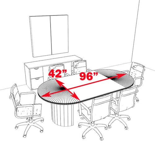 Modern Racetrack 8' Feet Conference Table, #CH-JAD-C4