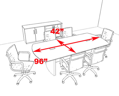 Modern Contemporary 8' Feet Conference Table, #RO-NAP-C4