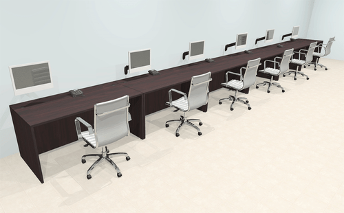 Six Person Modern Office Workstation Desk Set, #OT-SUL-SPN19