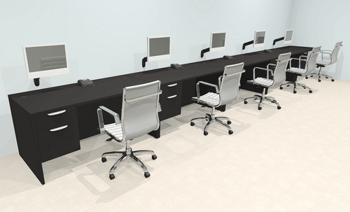 Five Person Modern Office Workstation Desk Set, #OT-SUL-SPN36 Five Person Modern Office Workstation Desk Set, #OT-SUL-SPN36