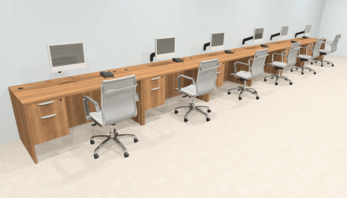 Six Person Modern Office Workstation Desk Set, #OT-SUL-SPN37