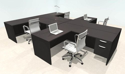 UTMOST Four Person Modern Office Workstation Desk Set, #OT-SUL-SPN60