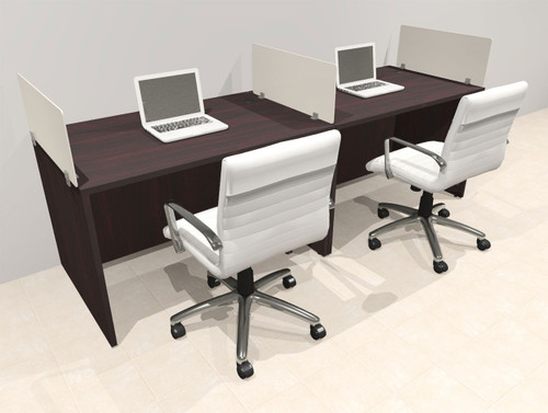 Two Person Modern Acrylic Divider Office Workstation Desk Set, #OT-SUS-SP3