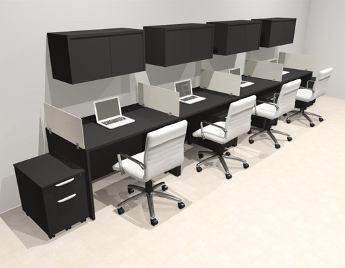 Four Person Modern Acrylic Divider Office Workstation Desk Set, #OT-SUS-SP59