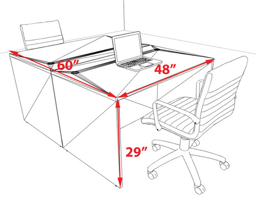 Two Person Modern No Panel Office Workstation Desk Set, #OT-SUS-FPN4