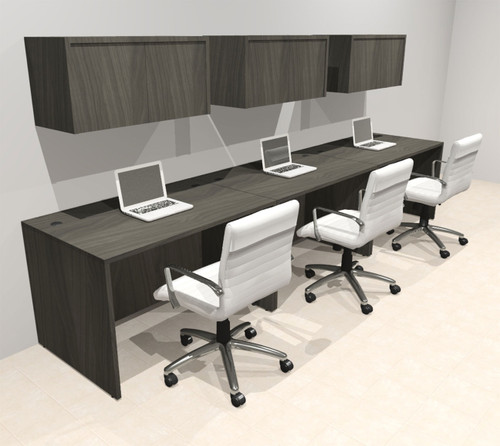 Three Person Modern No Panel Office Workstation Desk Set, #OT-SUS-SPN35