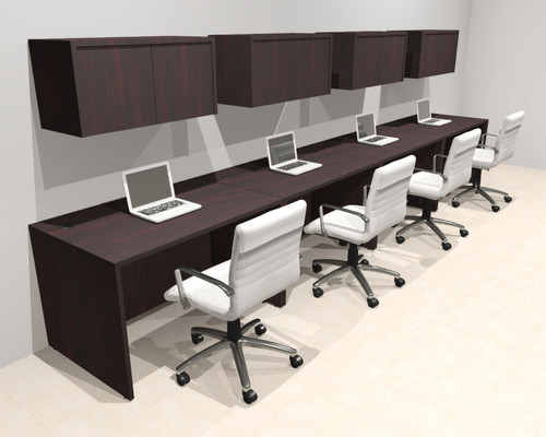 Four Person Modern No Panel Office Workstation Desk Set, #OT-SUS-SPN38