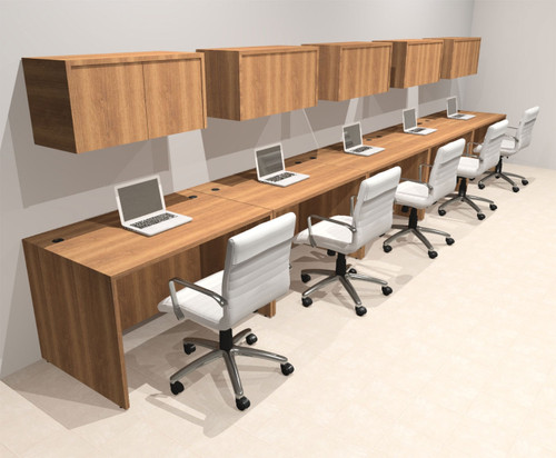 Five Person Modern No Panel Office Workstation Desk Set, #OT-SUS-SPN41