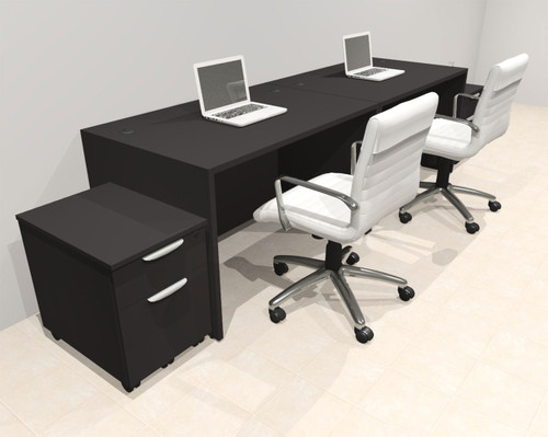 Two Person Modern No Panel Office Workstation Desk Set, #OT-SUS-SPN69