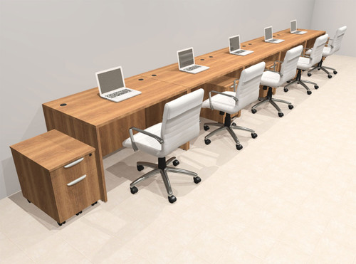 Five Person Modern No Panel Office Workstation Desk Set, #OT-SUS-SPN81