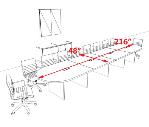 Modern Racetrack 18' Feet Conference Table, #OF-CON-CR34