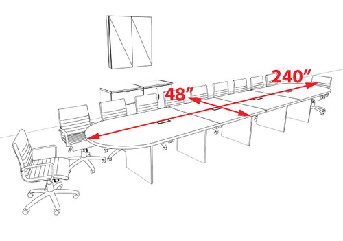 Modern Racetrack 20' Feet Conference Table, #OF-CON-CR47