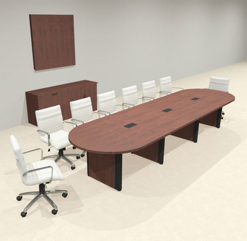 Racetrack Cable Management 14' Feet Conference Table, #OF-CON-CRP21