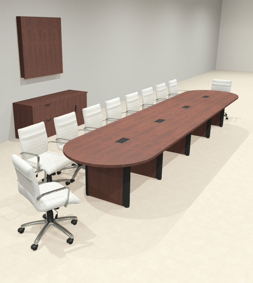 Racetrack Cable Management 18' Feet Conference Table, #OF-CON-CRP37