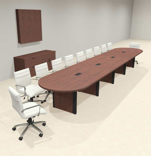 Racetrack Cable Management 20' Feet Conference Table, #OF-CON-CRP45