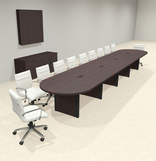 Racetrack Cable Management 20' Feet Conference Table, #OF-CON-CRP46