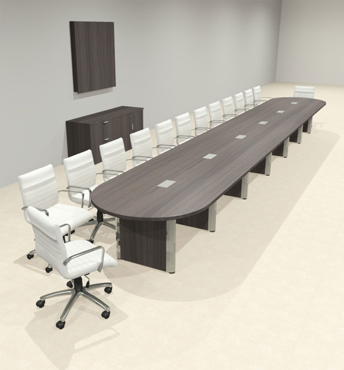 Racetrack Cable Management 26' Feet Conference Table, #OF-CON-CRP72