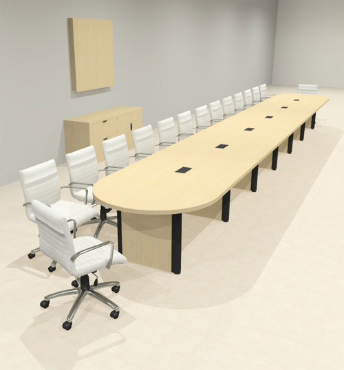 Racetrack Cable Management 28' Feet Conference Table, #OF-CON-CRP74