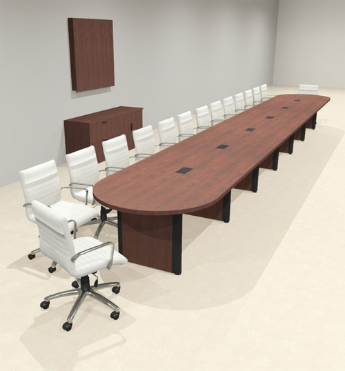 Racetrack Cable Management 28' Feet Conference Table, #OF-CON-CRP77