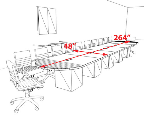 Modern Racetrack 22' Feet Conference Table, #OF-CON-CRQ49