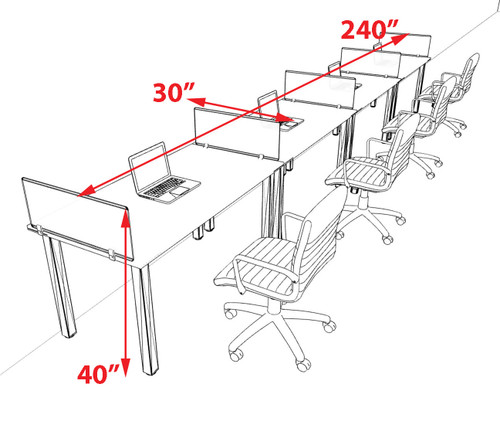 4 Person Modern  Metal Leg Office Workstation Desk Set, #OT-SUL-SPM13