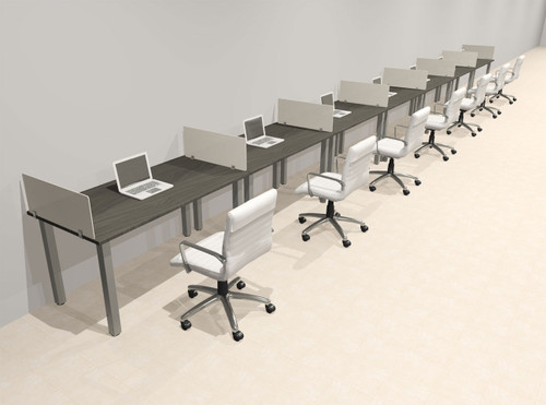 7 Person Modern  Metal Leg Office Workstation Desk Set, #OT-SUL-SPM30