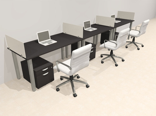 3 Person Modern  Metal Leg Office Workstation Desk Set, #OT-SUL-SPM34