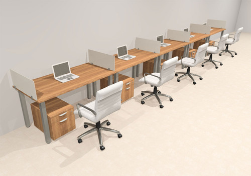 5 Person Modern  Metal Leg Office Workstation Desk Set, #OT-SUL-SPM41
