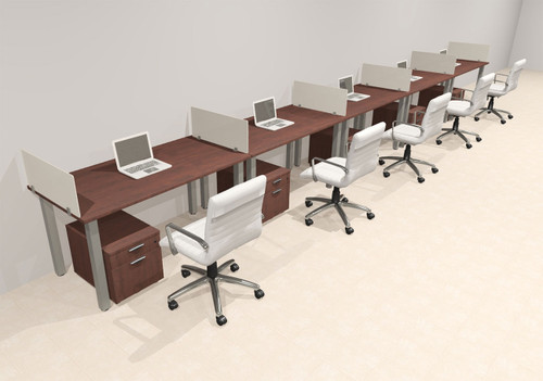 5 Person Modern  Metal Leg Office Workstation Desk Set, #OT-SUL-SPM42