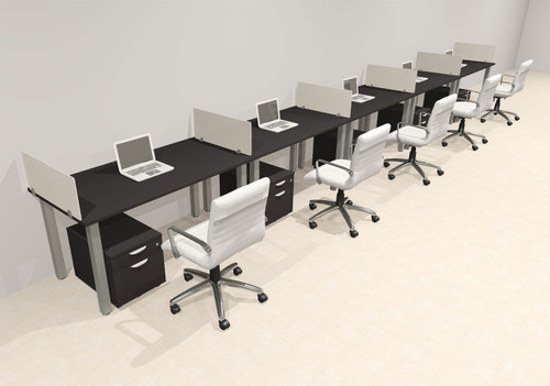 5 Person Modern  Metal Leg Office Workstation Desk Set, #OT-SUL-SPM44