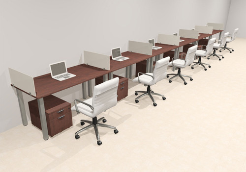 6 Person Modern  Metal Leg Office Workstation Desk Set, #OT-SUL-SPM47