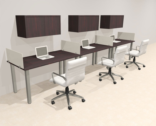 3 Person Modern  Metal Leg Office Workstation Desk Set, #OT-SUL-SPM58