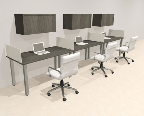3 Person Modern  Metal Leg Office Workstation Desk Set, #OT-SUL-SPM60