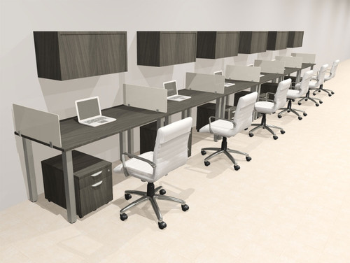6 Person Modern  Metal Leg Office Workstation Desk Set, #OT-SUL-SPM100