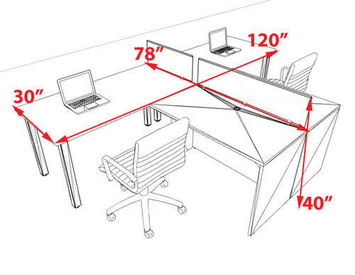 2 Person Modern  Metal Leg Office Workstation Desk Set, #OT-SUL-SPM102