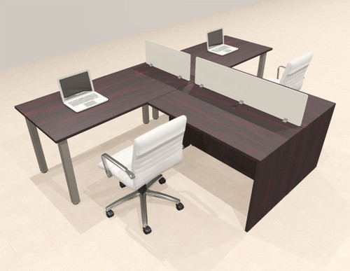 2 Person Modern  Metal Leg Office Workstation Desk Set, #OT-SUL-SPM103