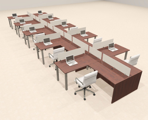 10 Person Modern  Metal Leg Office Workstation Desk Set, #OT-SUL-SPM122