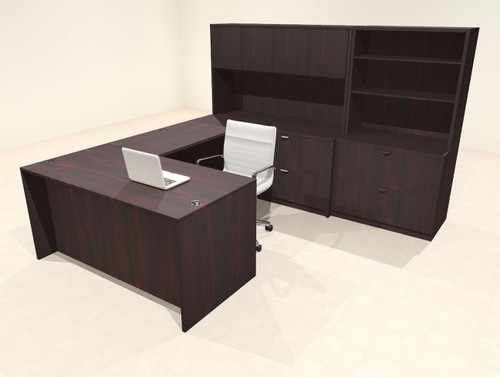 7pcs U Shaped 60"w X 102"d Modern Executive Office Desk, #OT-SUS-U37