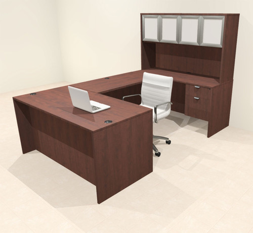 5pcs U Shaped 60"w X 102"d Modern Executive Office Desk, #OT-SUS-U77