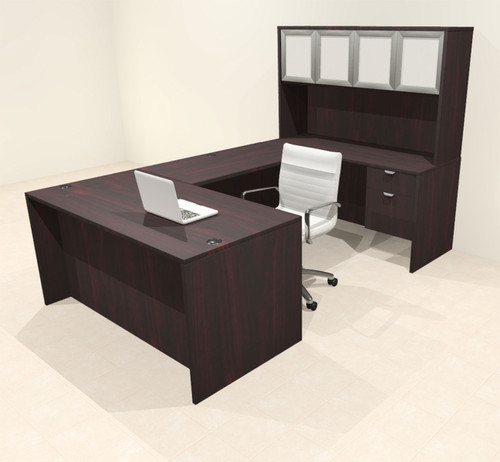 5pcs U Shaped 60"w X 102"d Modern Executive Office Desk, #OT-SUS-U78