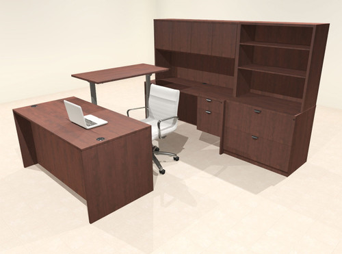 7pcs U Shaped 60"w X 102"d Modern Executive Office Desk, #OT-SUS-UH32