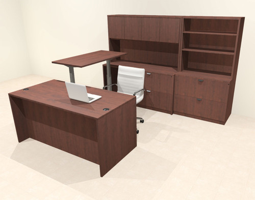 7pcs U Shaped 60"w X 102"d Modern Executive Office Desk, #OT-SUS-UH37